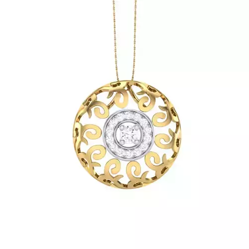 3D Printable Cad jewelry design of Lady diamond Pendant 3D print model