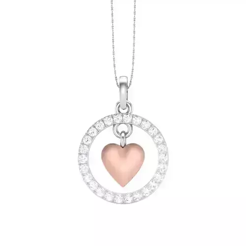 3D Printable Cad jewelry design of Lady diamond Pendant 3D print model