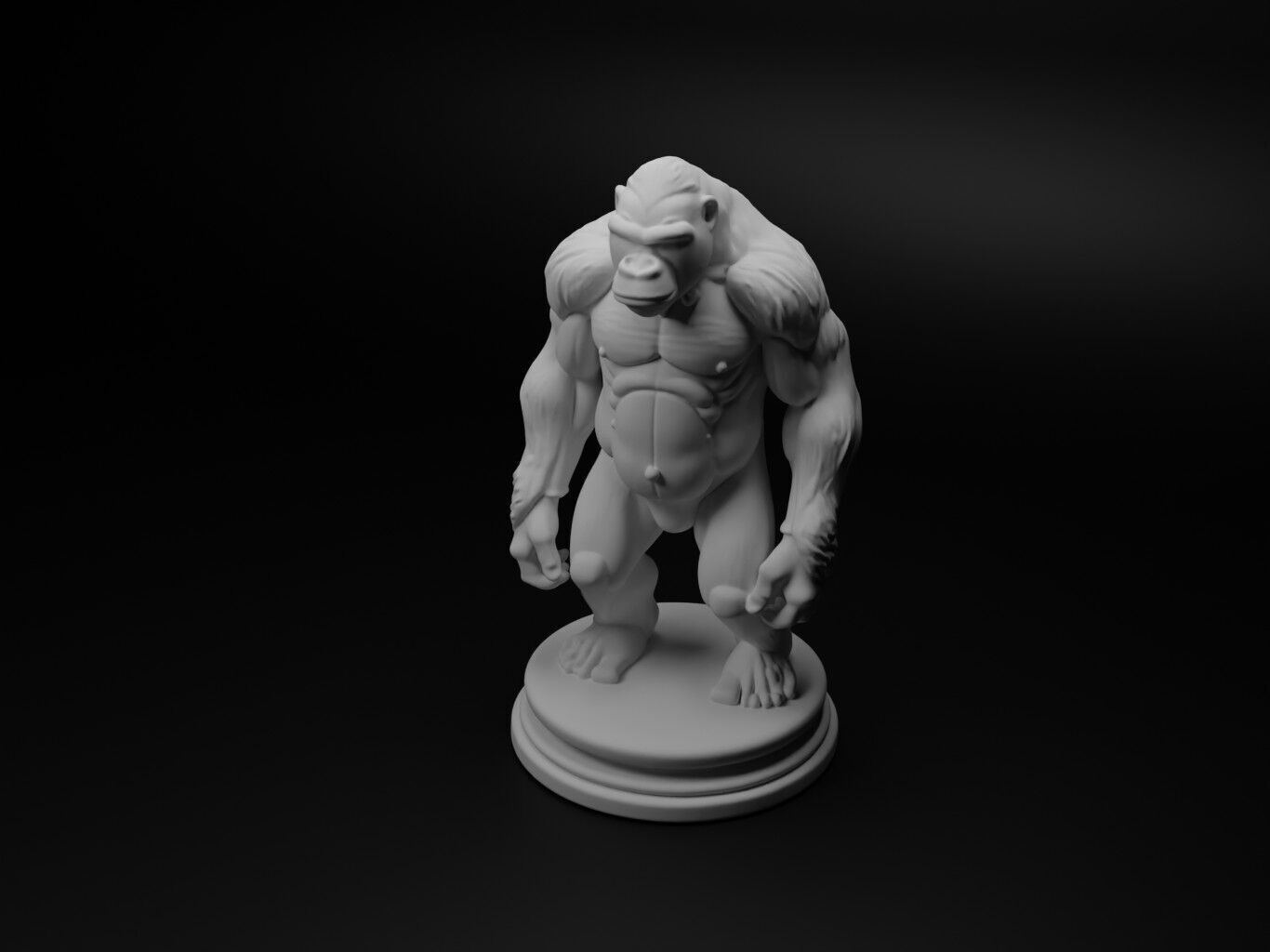 gorilla Animal Chess 3D print model_1