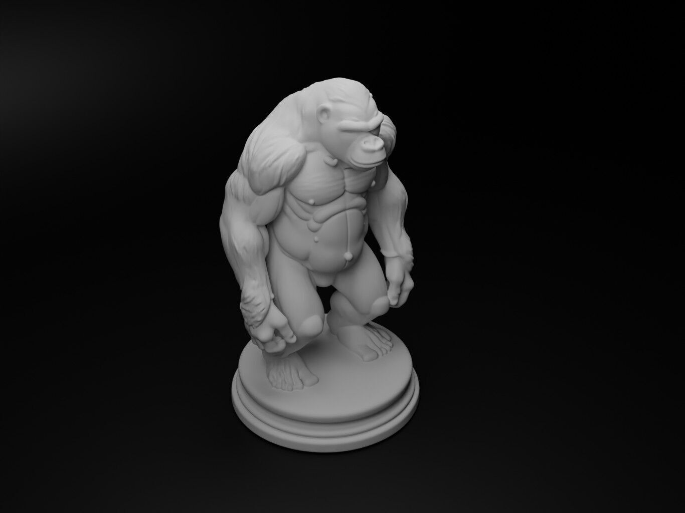 gorilla Animal Chess 3D print model_2