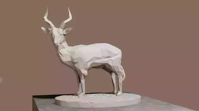 antelope standing Low poly geometrical