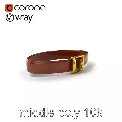 Classic Leather Belt with Gold Buckle model pack