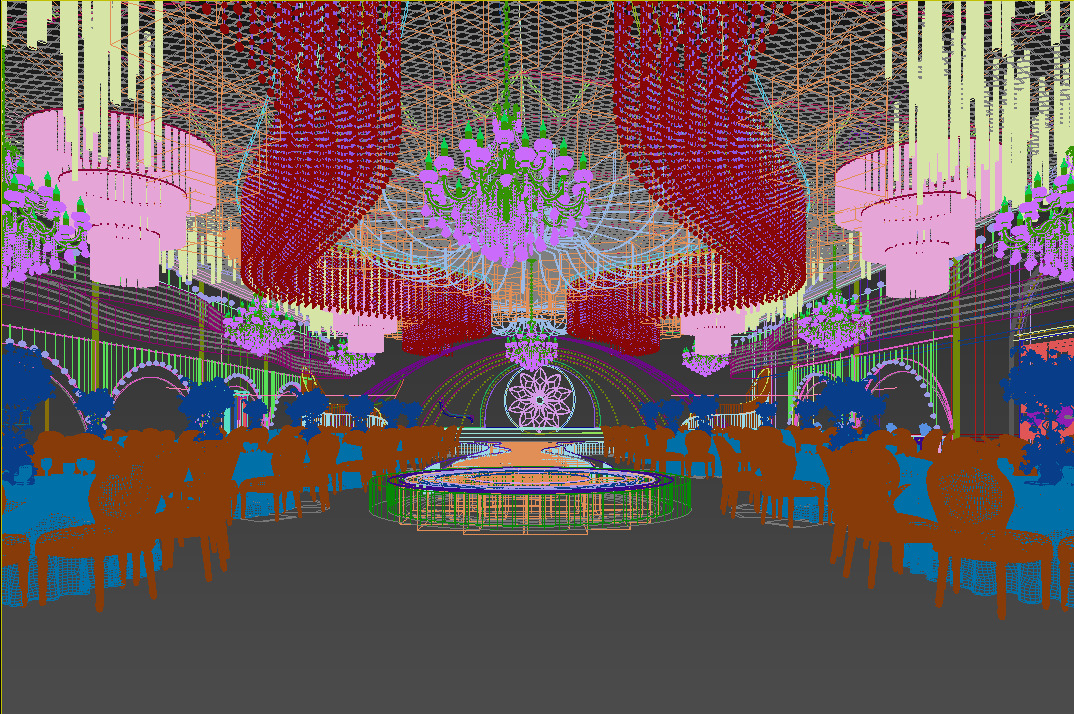 banquet hall 3D model_5