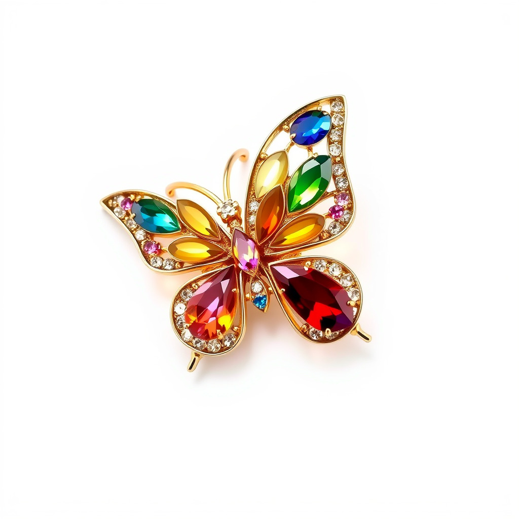 Butterfly Gemstone Brooch Elegance model pack Low-poly 3D model_4
