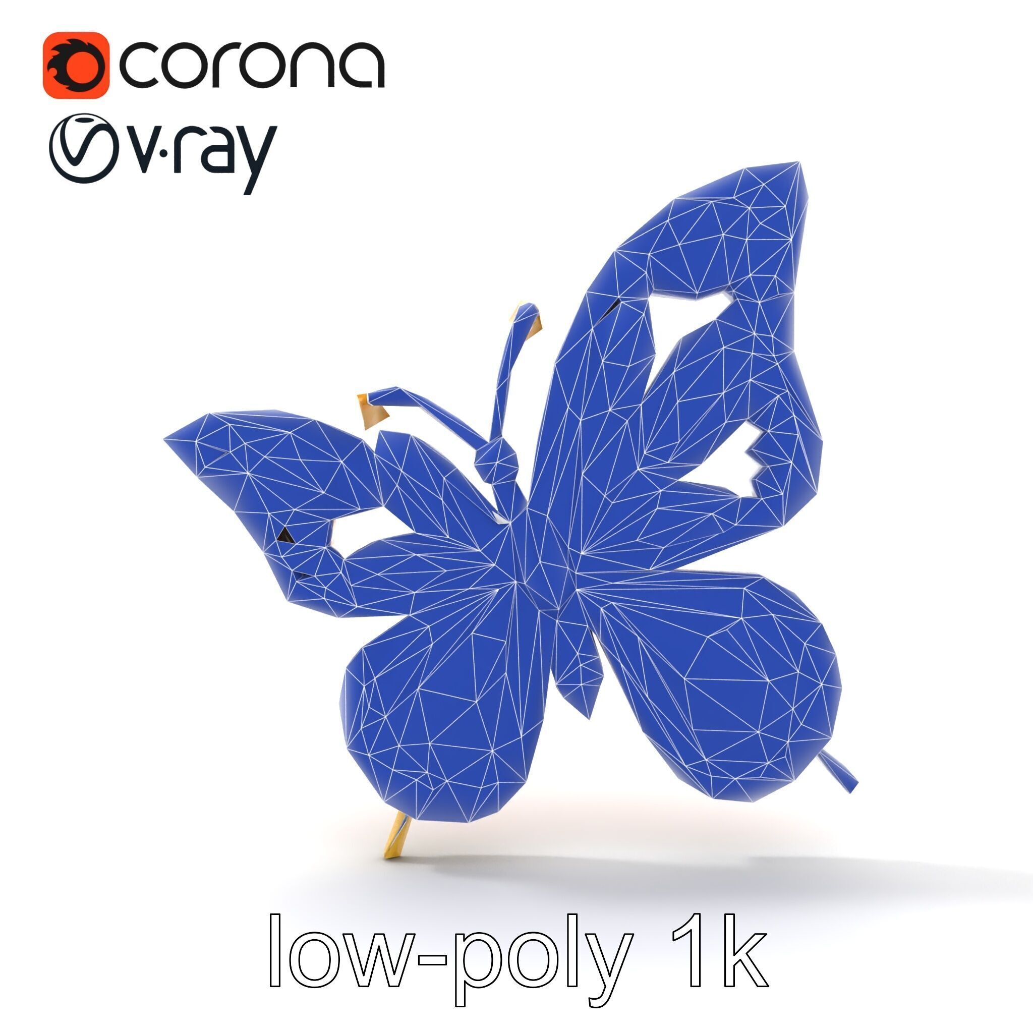 Butterfly Gemstone Brooch Elegance model pack Low-poly 3D model_26