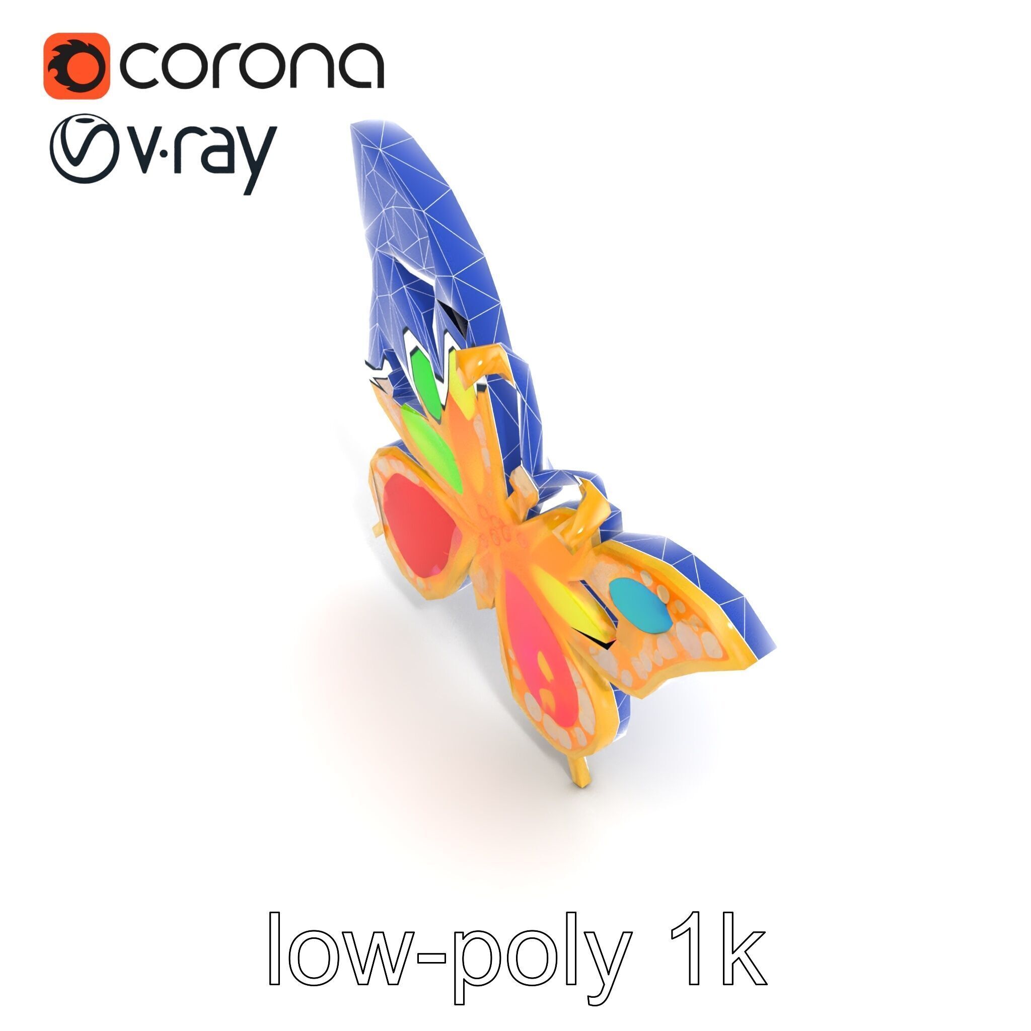 Butterfly Gemstone Brooch Elegance model pack Low-poly 3D model_18