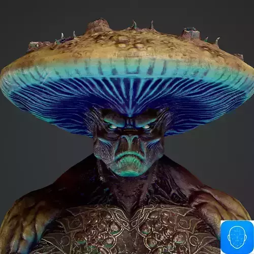 Mushroom monster 08 Low-poly 3D model