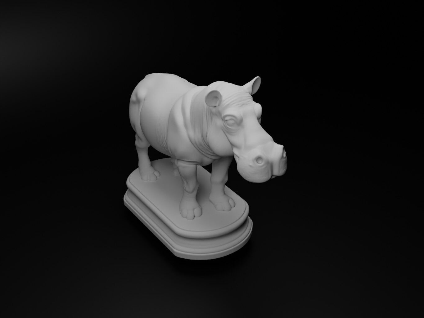 hippopotamus Animal Chess 3D print model_2