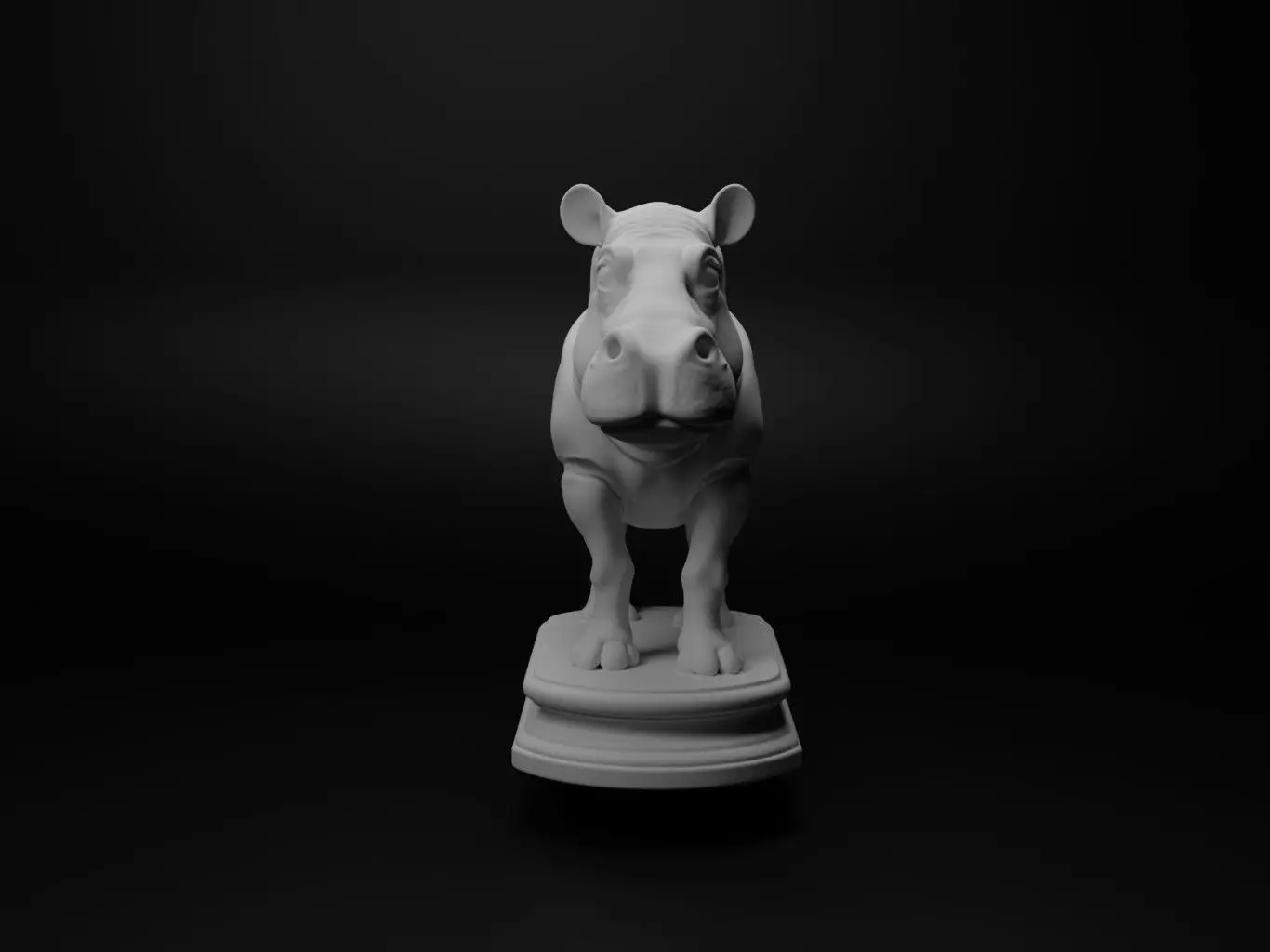 hippopotamus Animal Chess 3D print model_0