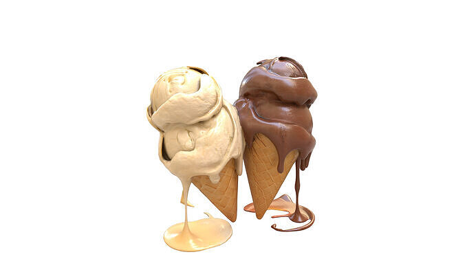 Ice Cream realistic Scanned Low-poly 3D model 3
