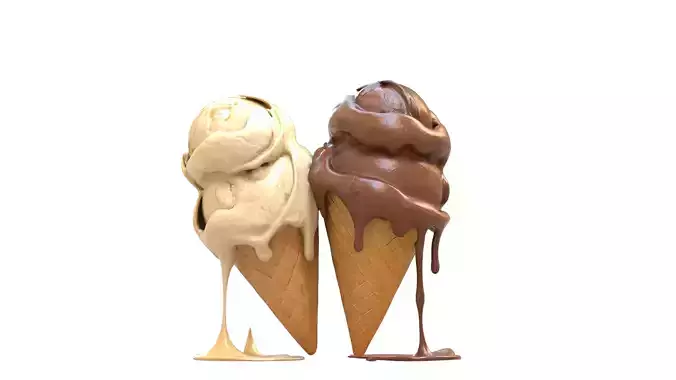 Ice Cream realistic Scanned Low-poly 3D model
