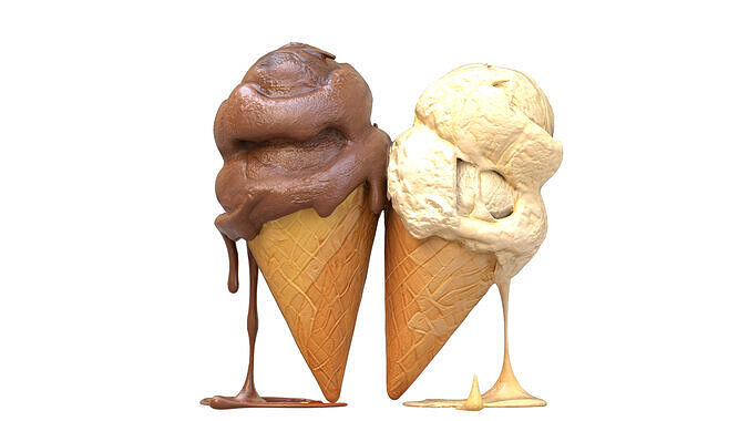 Ice Cream realistic Scanned Low-poly 3D model 2