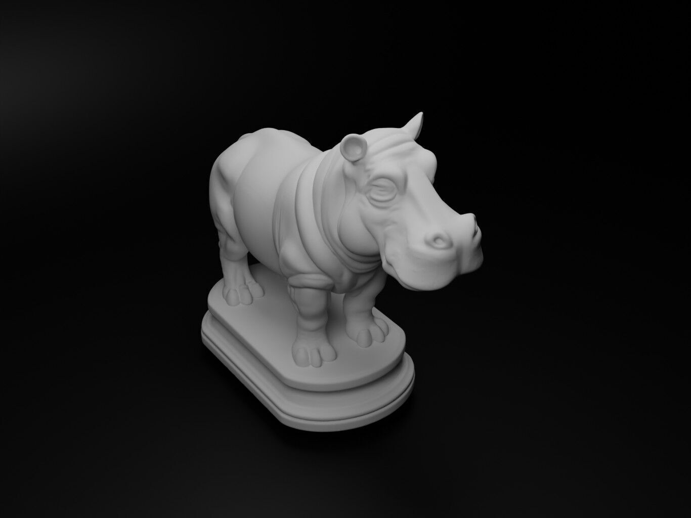 hippopotamus Animal Chess 3D print model_2