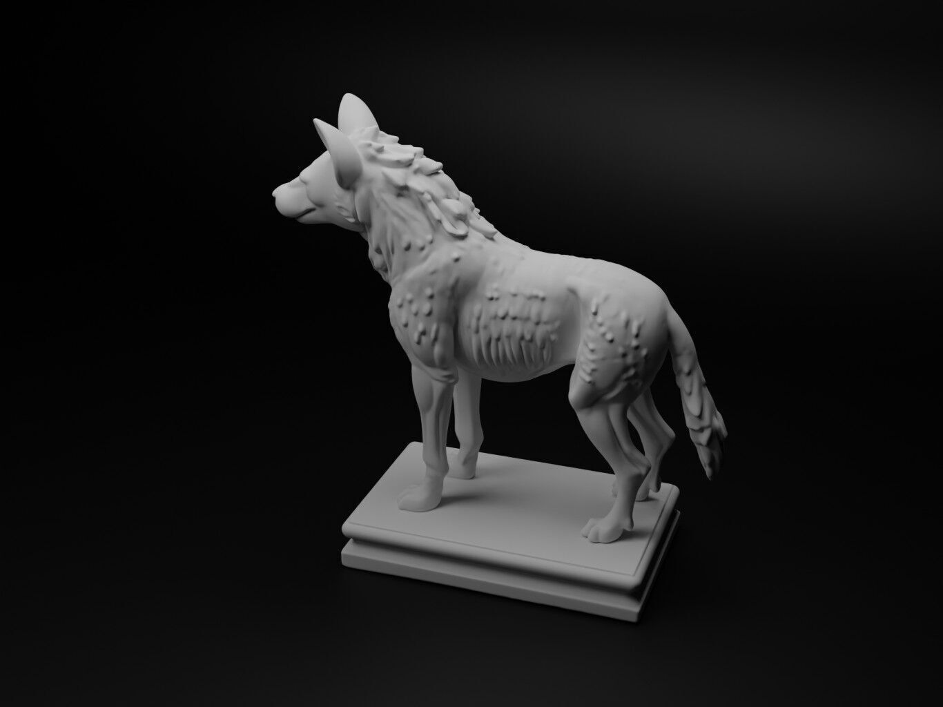 hyena Animal Chess 3D print model_1