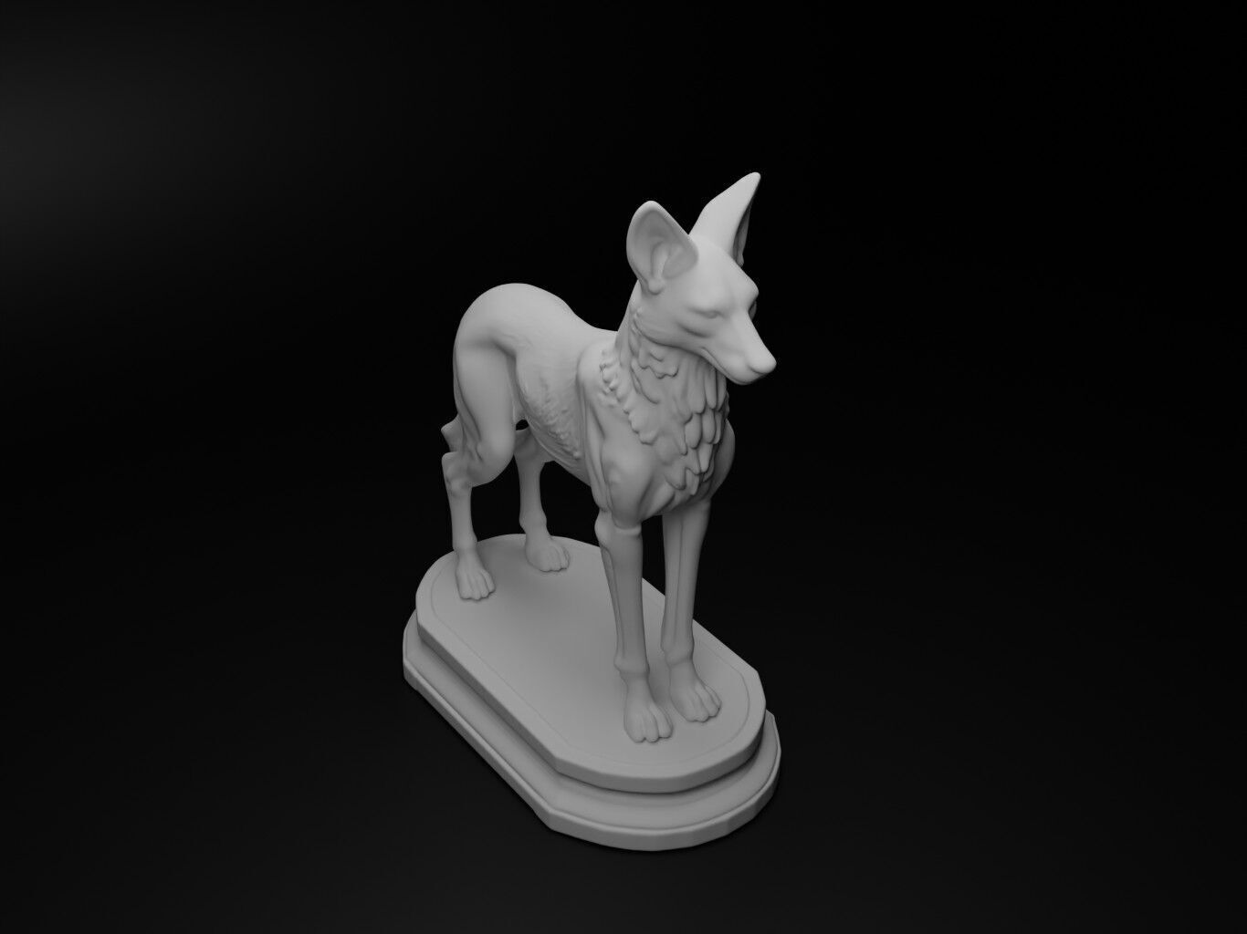 jackal Animal Chess 3D print model_2