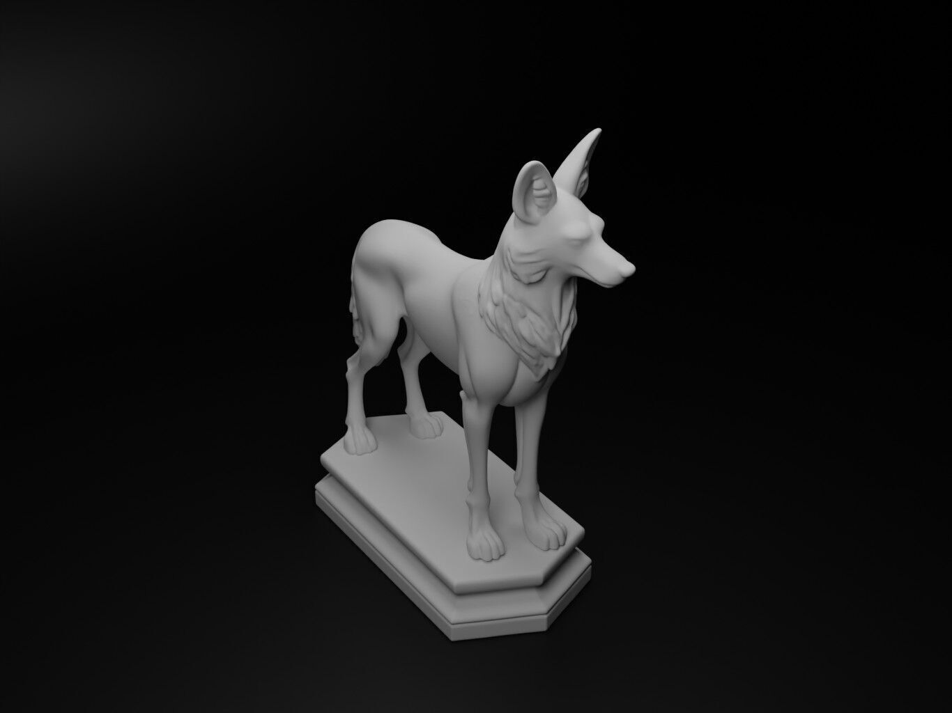 jackal Animal Chess 3D print model_2