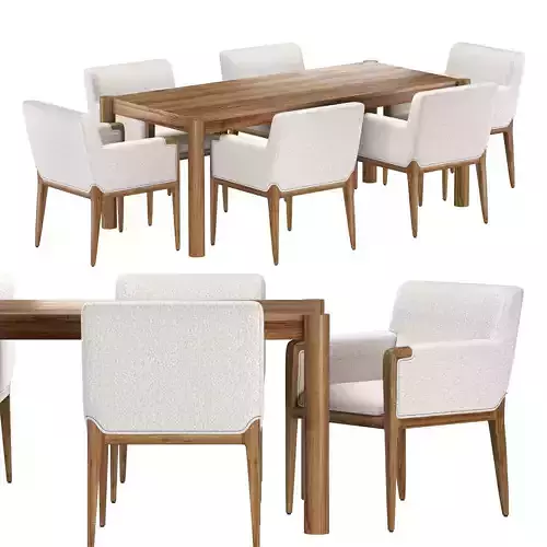 Huxley table Ledger Chair Dining SET