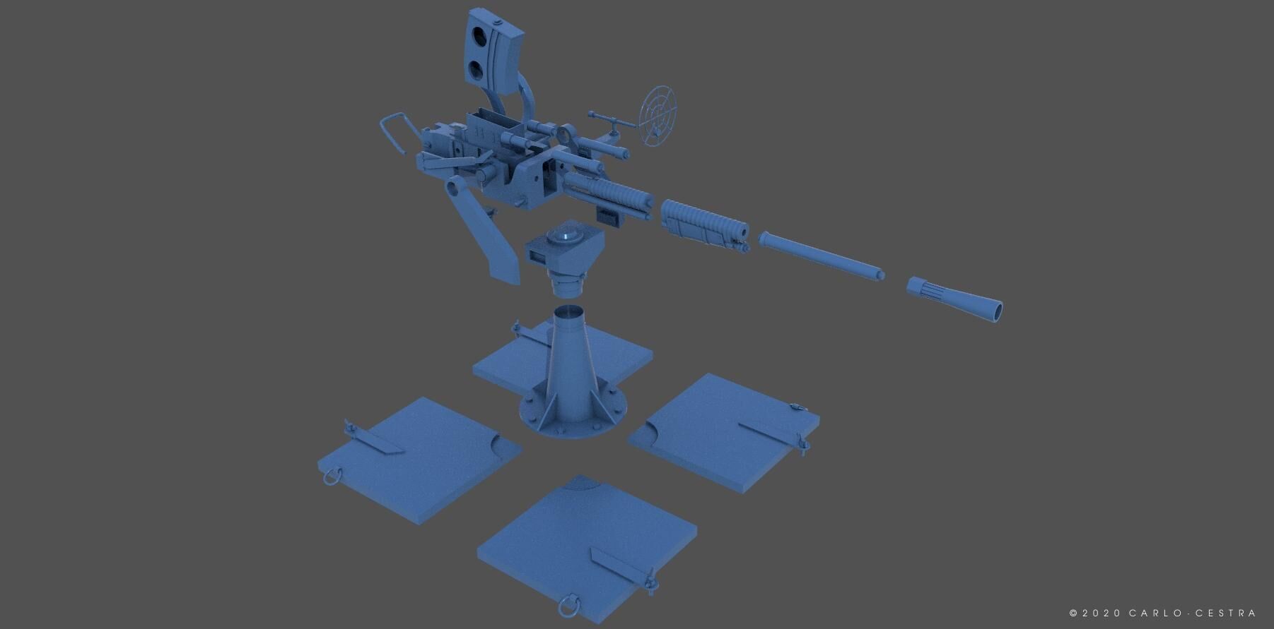 Japanese Type96 25mm AT-AA - Commercial license - 1-4 scale 3D print model_4