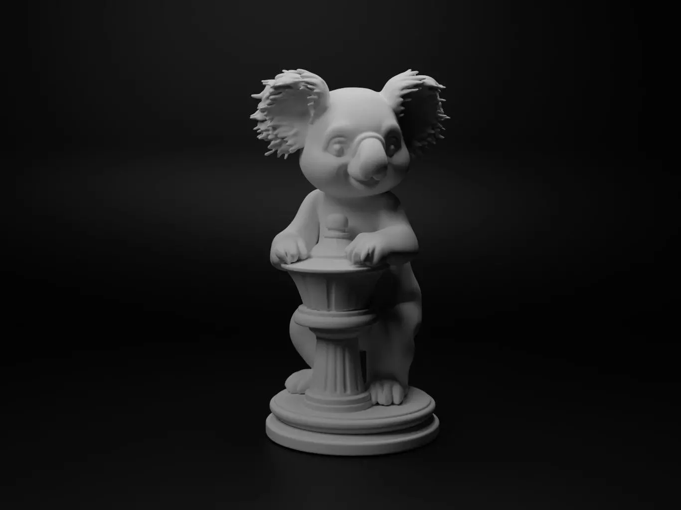 koala Animal Chess 3D print model_0