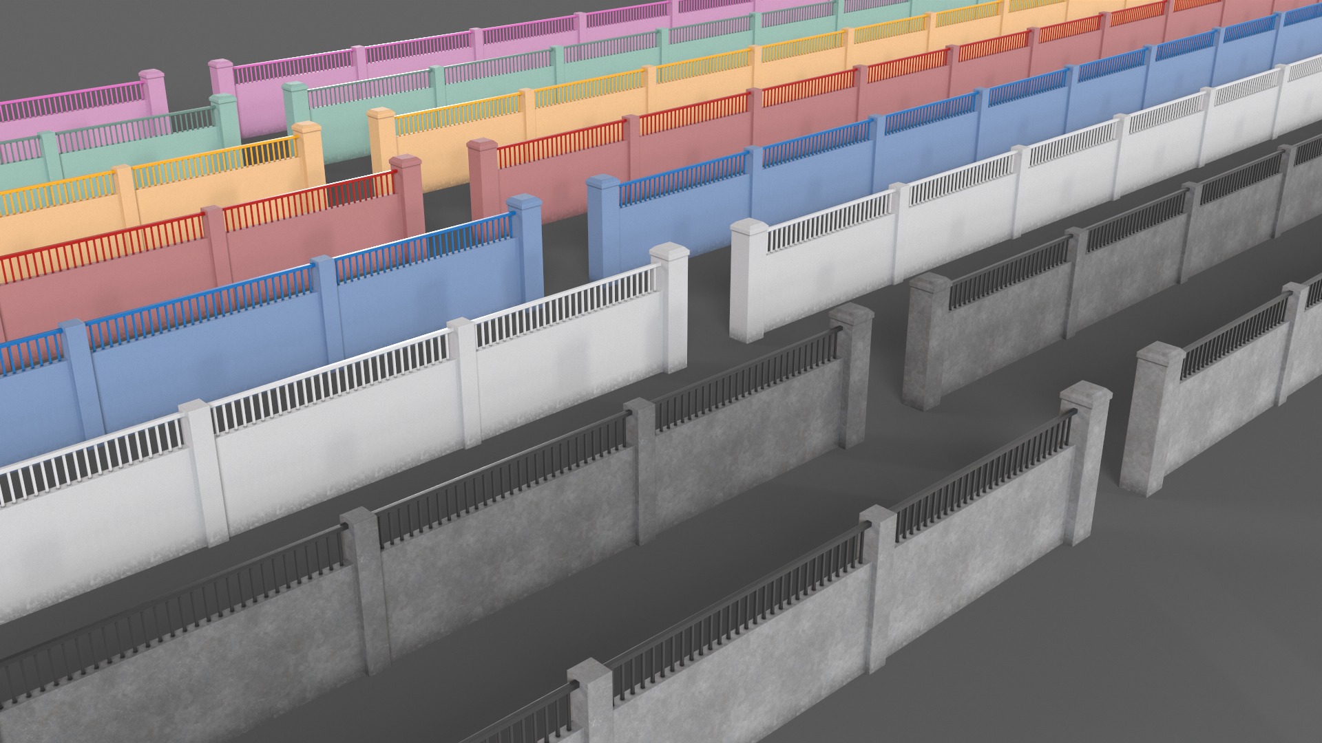 PBR Concrete Wall 3D Model Collection_51