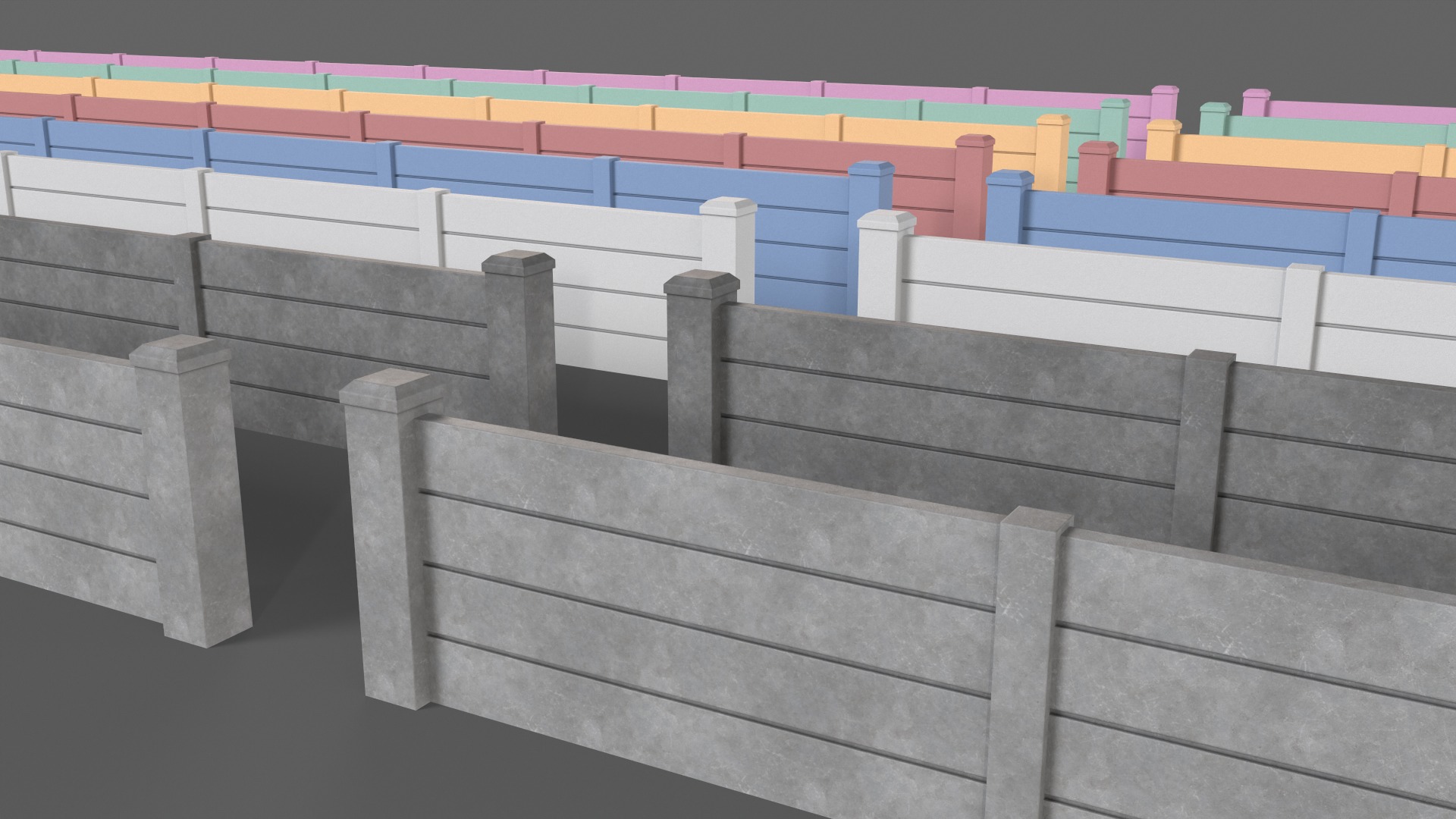 PBR Concrete Wall 3D Model Collection_12