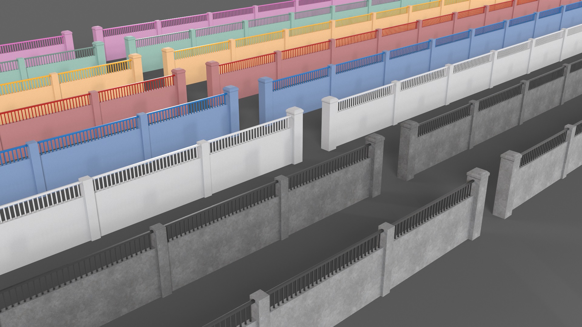 PBR Concrete Wall 3D Model Collection_50