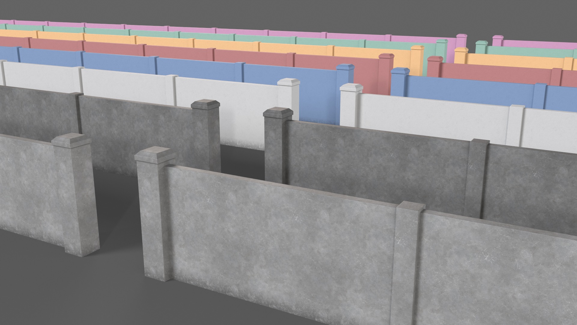 PBR Concrete Wall 3D Model Collection_29