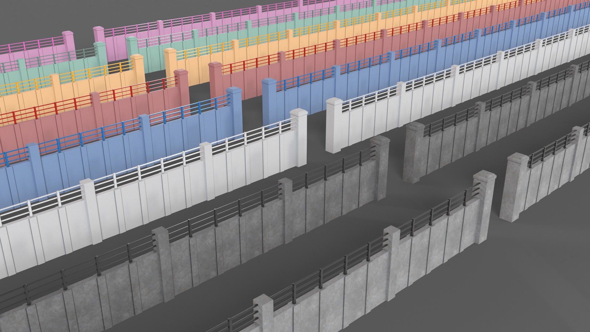 PBR Concrete Wall 3D Model Collection_42