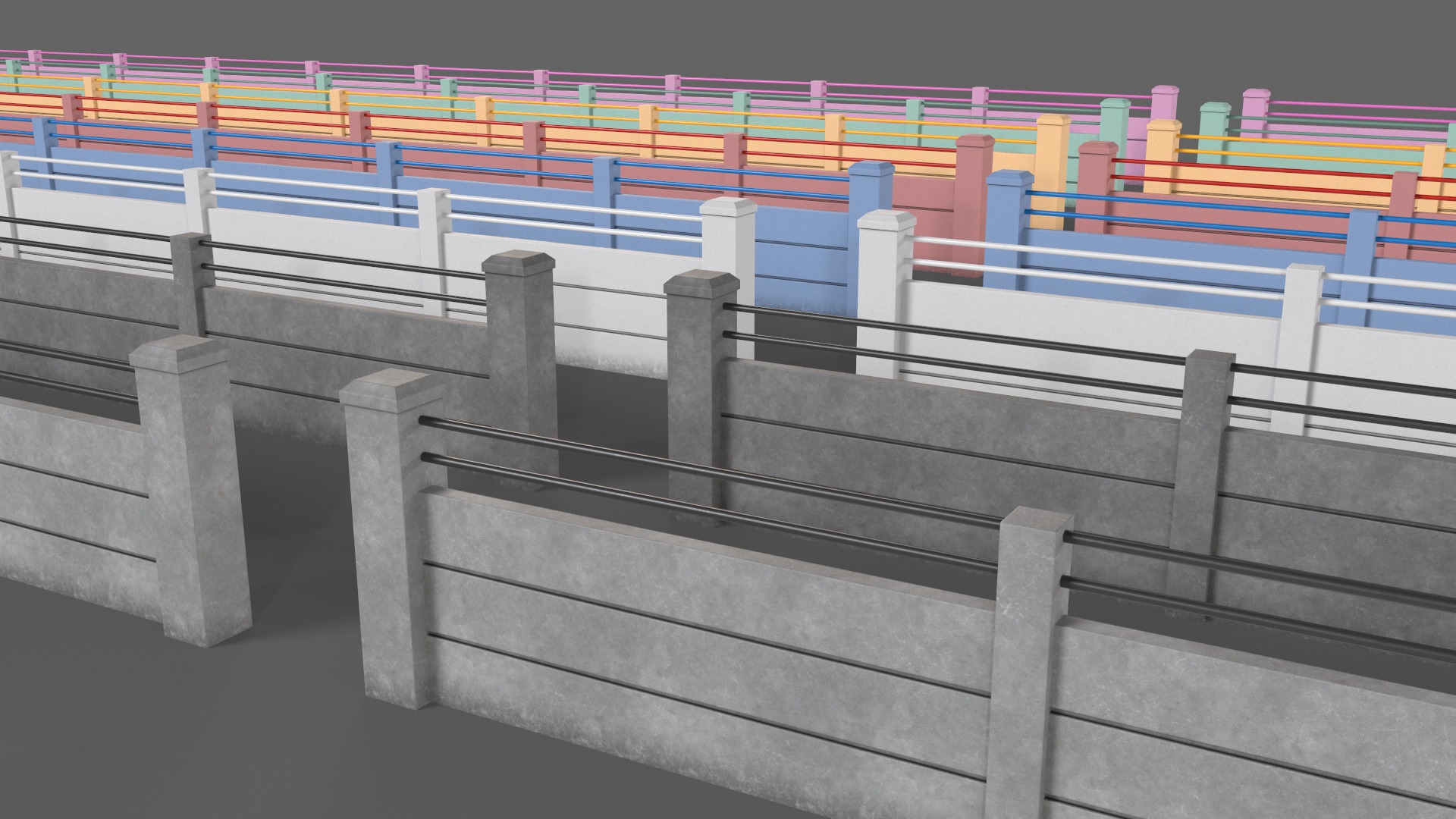 PBR Concrete Wall 3D Model Collection_37