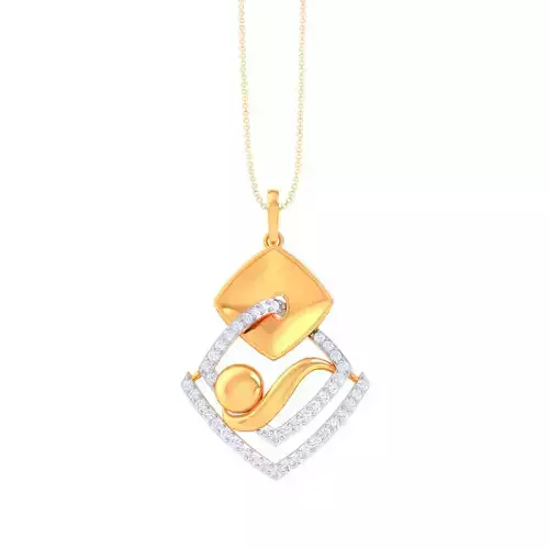 3D Printable Cad jewelry design of Lady diamond Pendant