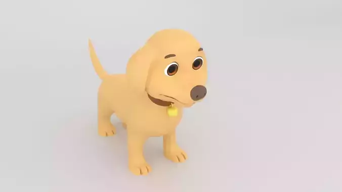 Cartoon Dog 3D Model Low-poly 3D model