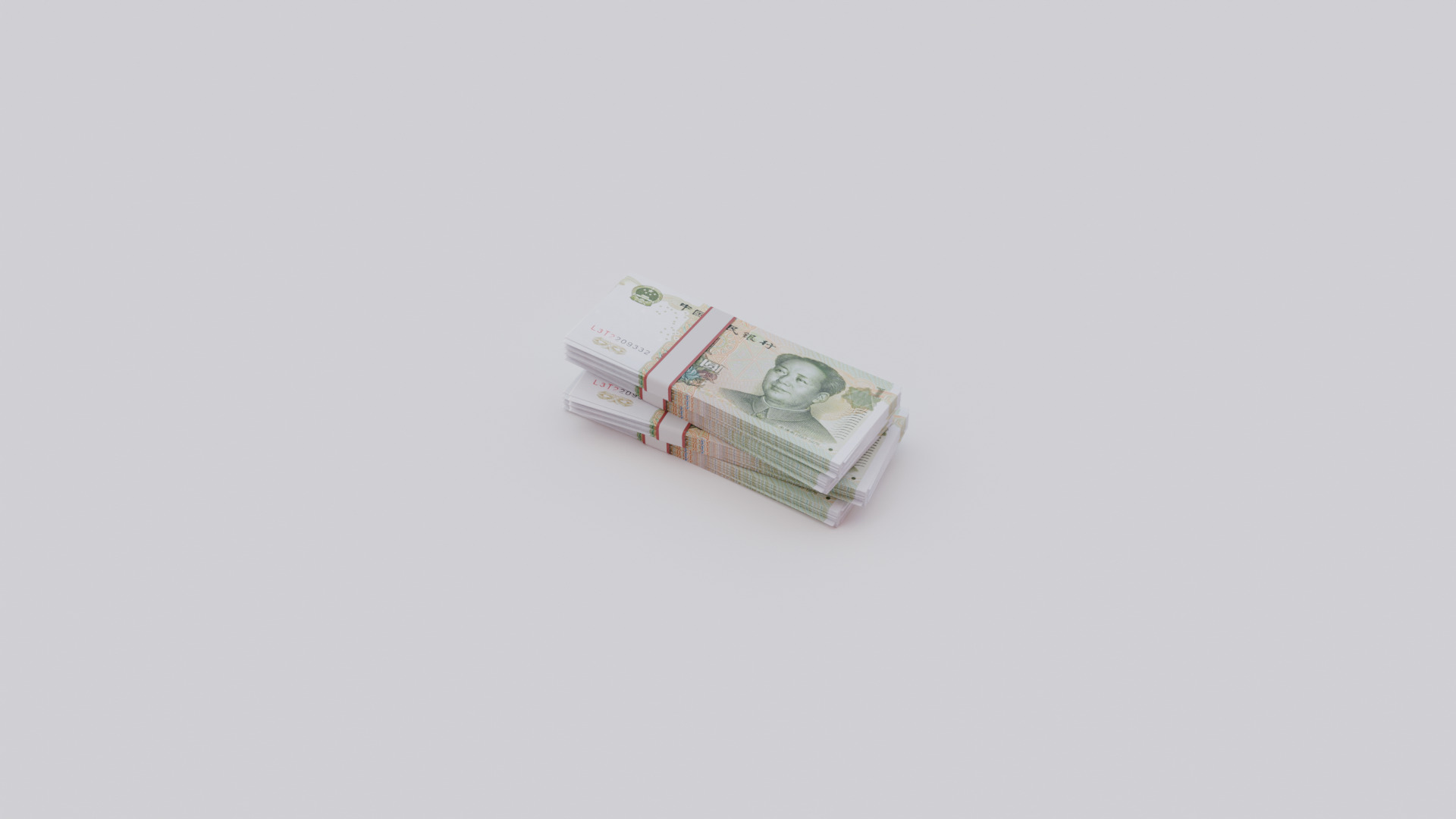 1 Chinese renminbi CNH Currency Low-poly 3D model_4