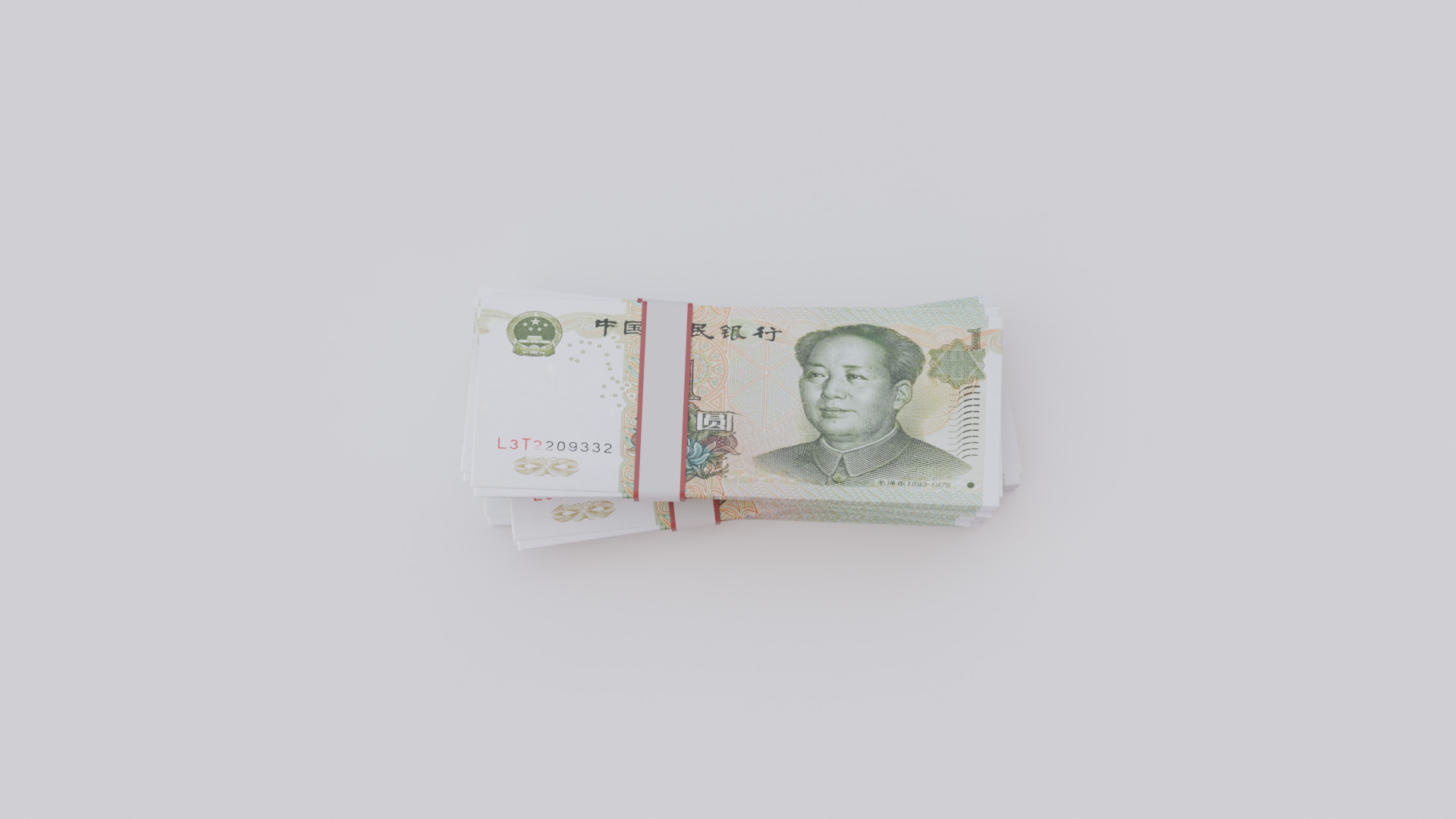 1 Chinese renminbi CNH Currency Low-poly 3D model_2
