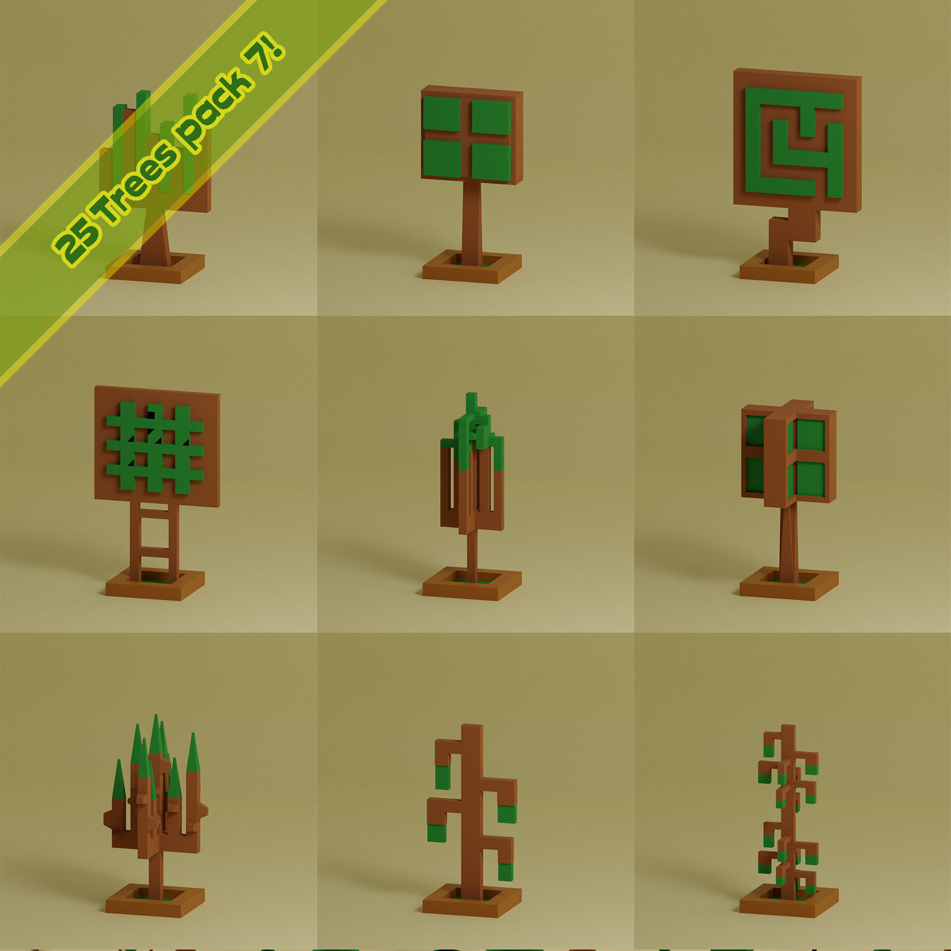Low Poly Trees Collection - 25 trees  pack 7 Low-poly 3D model_3