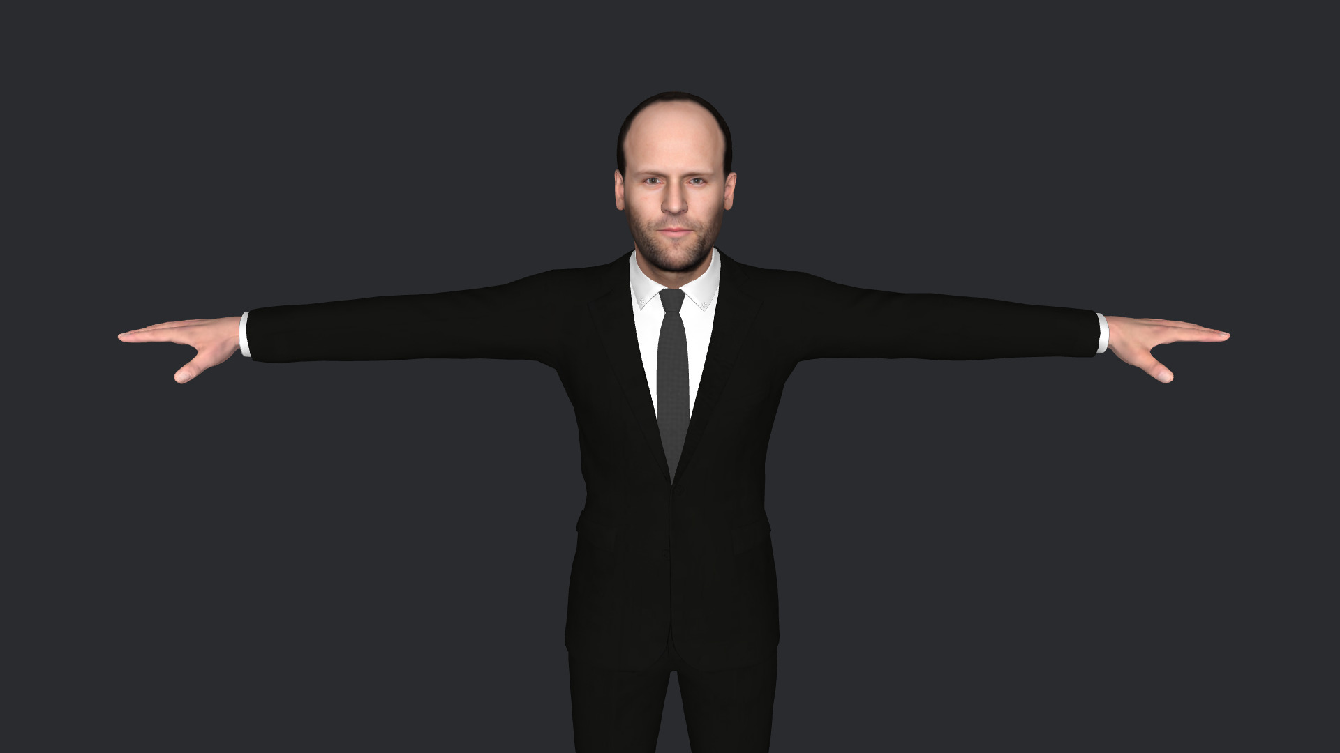 Jason Statham Hyper Realistic Full Body  Rigged 3D Character 3D model_1
