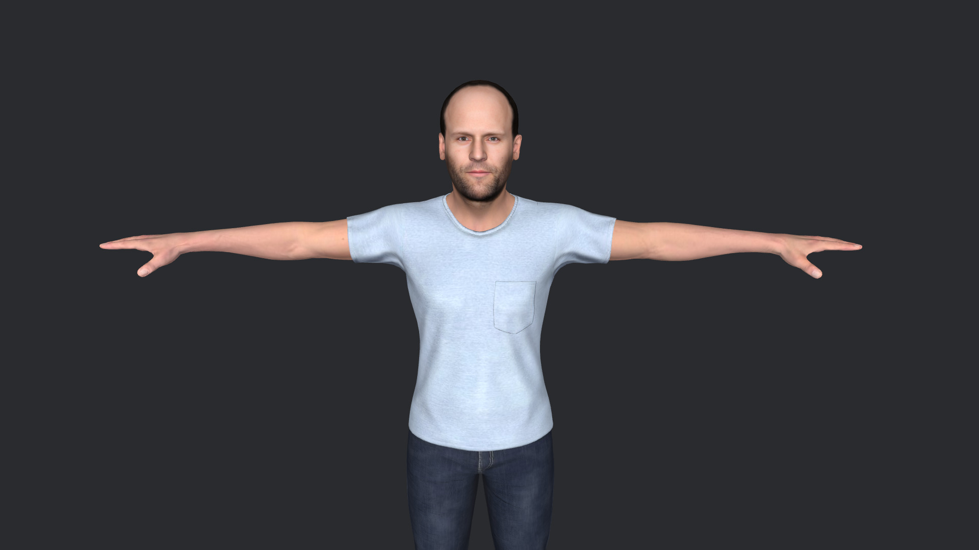 Jason Statham Hyper Realistic Full Body  Rigged 3D Character 3D model_3