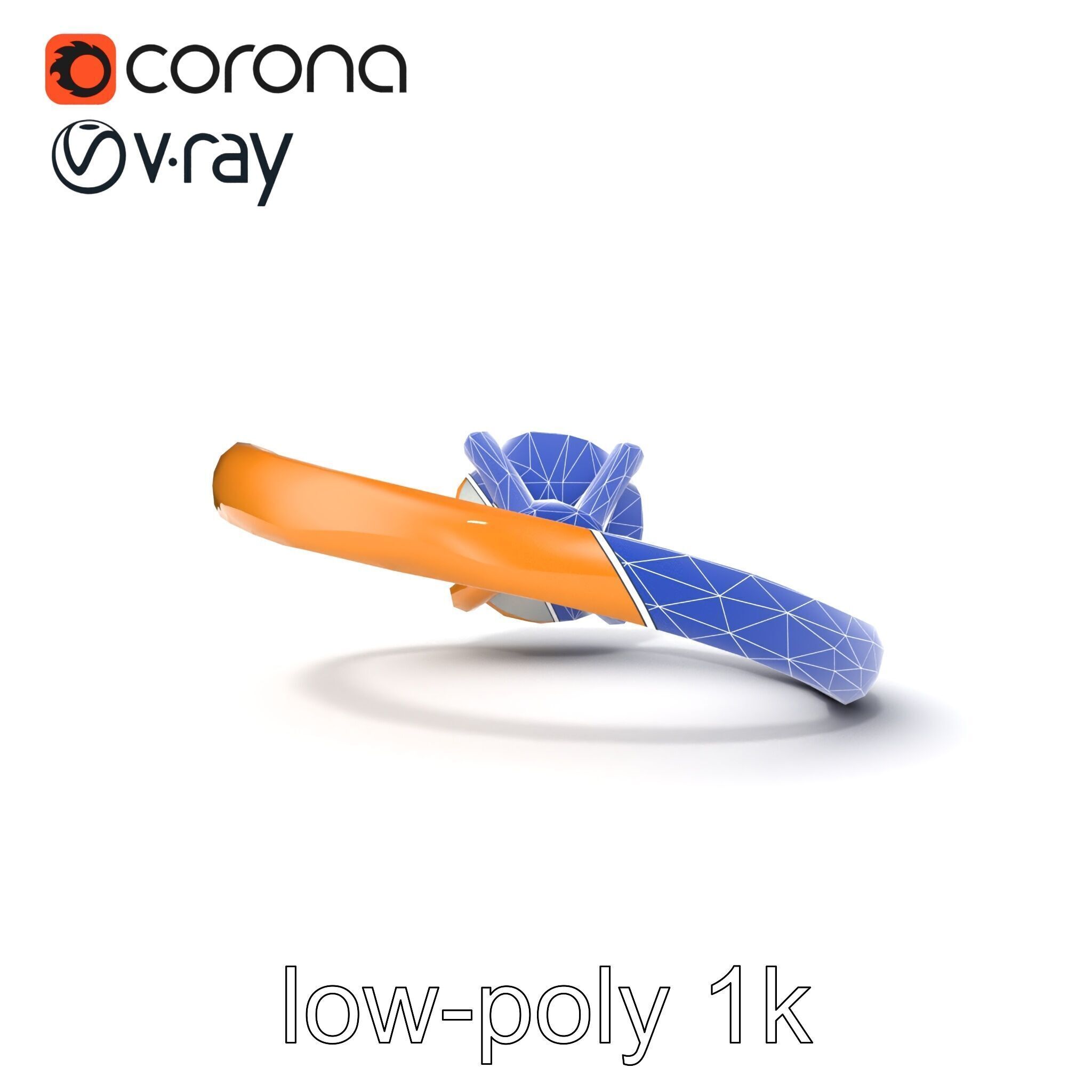 Exquisite Diamond Ring Rose Gold Band model pack Low-poly 3D model_14