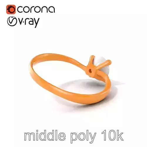 Exquisite Diamond Ring Rose Gold Band model pack Low-poly 3D model