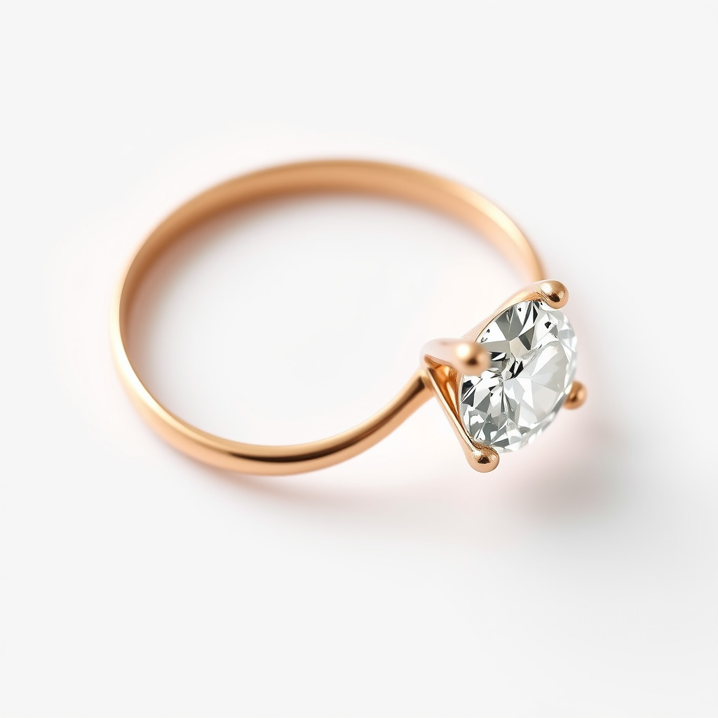 Exquisite Diamond Ring Rose Gold Band model pack Low-poly 3D model_4