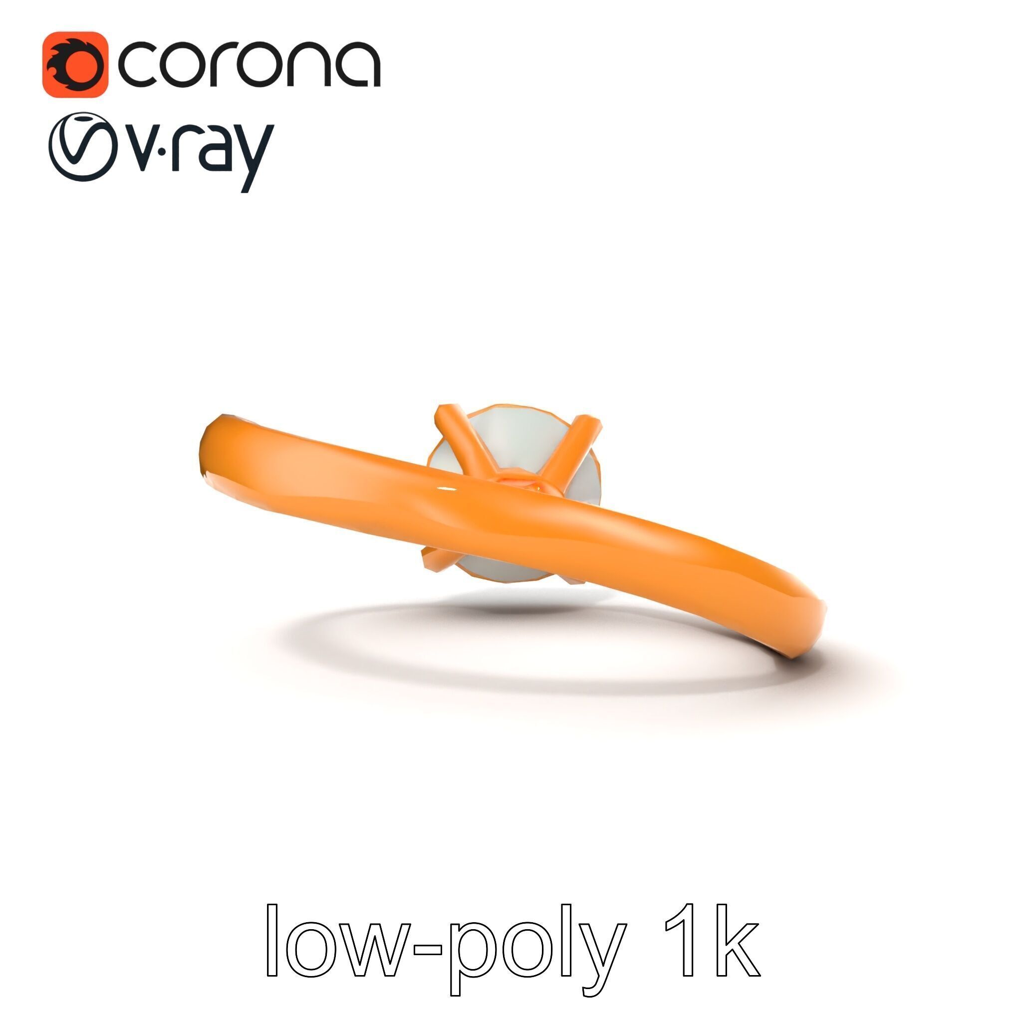 Exquisite Diamond Ring Rose Gold Band model pack Low-poly 3D model_15