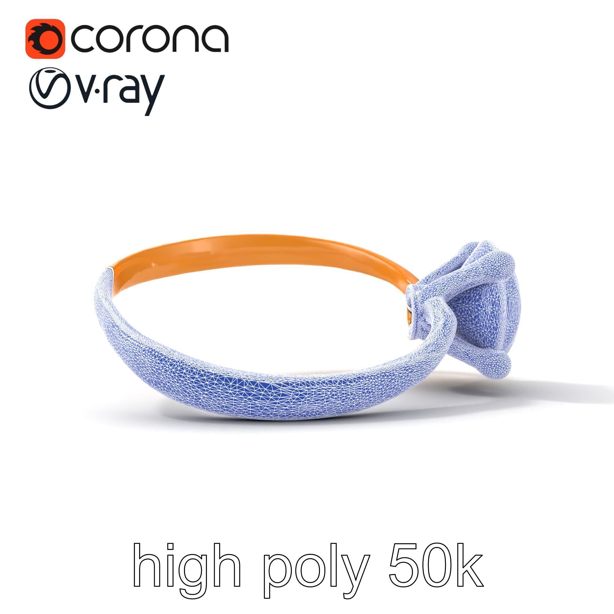 Exquisite Diamond Ring Rose Gold Band model pack Low-poly 3D model_13