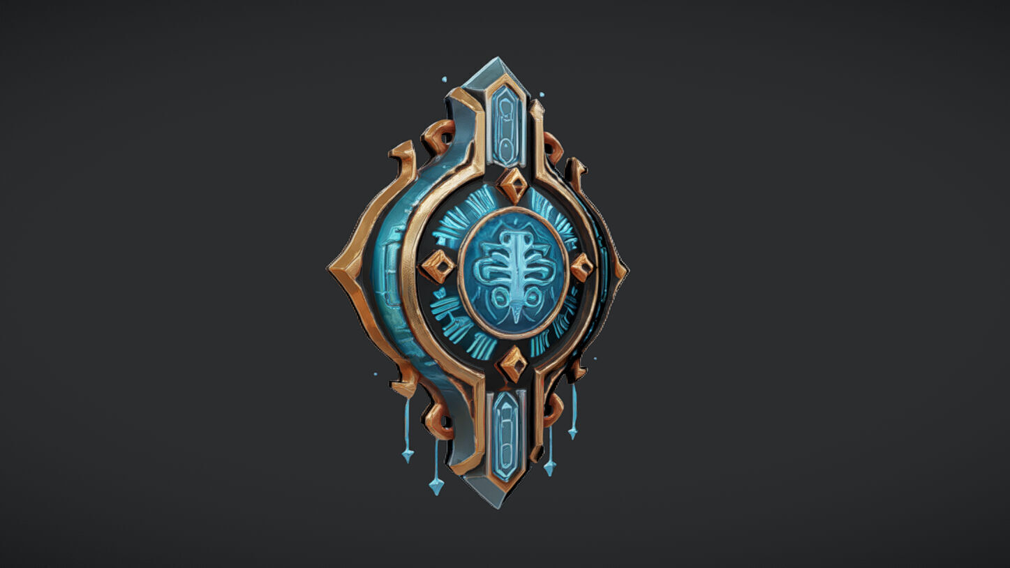 ornate emblem with detailed patterns 3D model_15