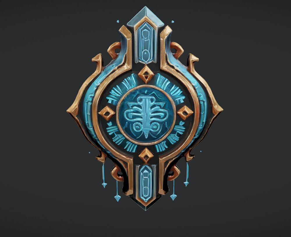 ornate emblem with detailed patterns 3D model_5