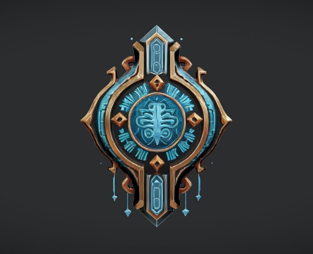 ornate emblem with detailed patterns 3D model_4