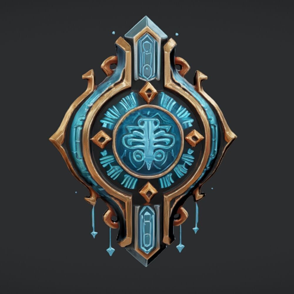 ornate emblem with detailed patterns 3D model_11