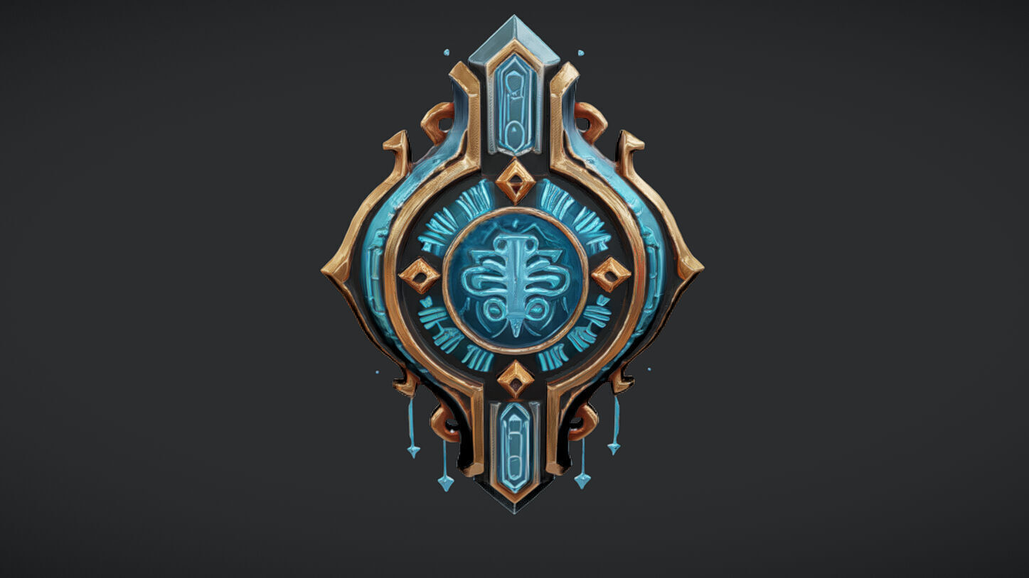 ornate emblem with detailed patterns 3D model_18
