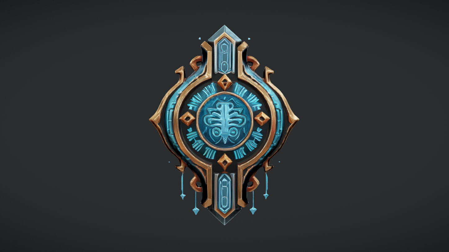 ornate emblem with detailed patterns 3D model_8