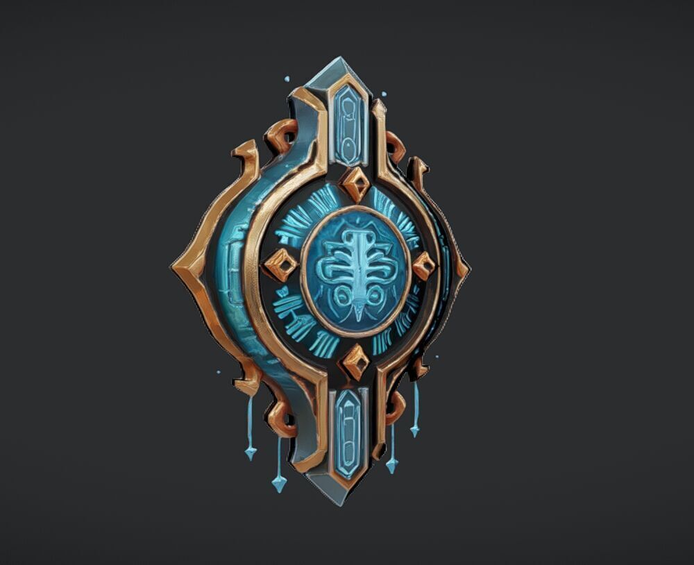 ornate emblem with detailed patterns 3D model_12
