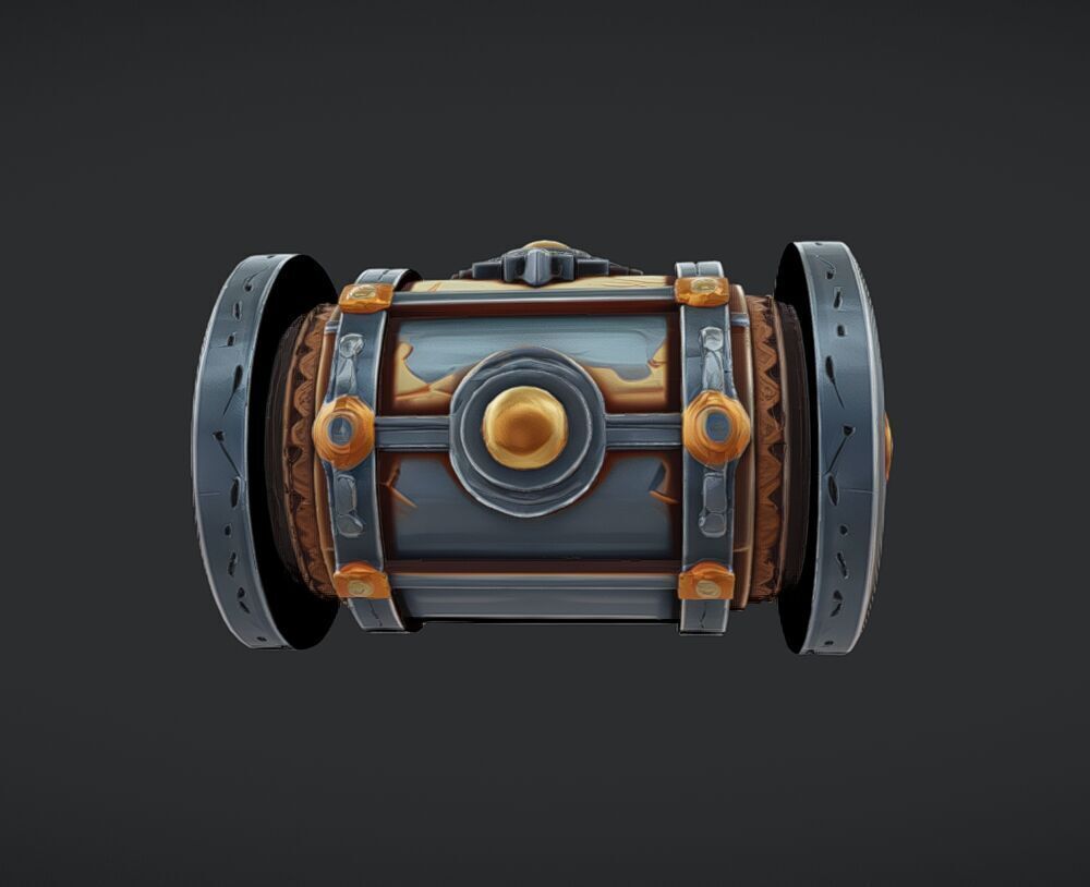 ornate cylindrical artifact 3D model_11