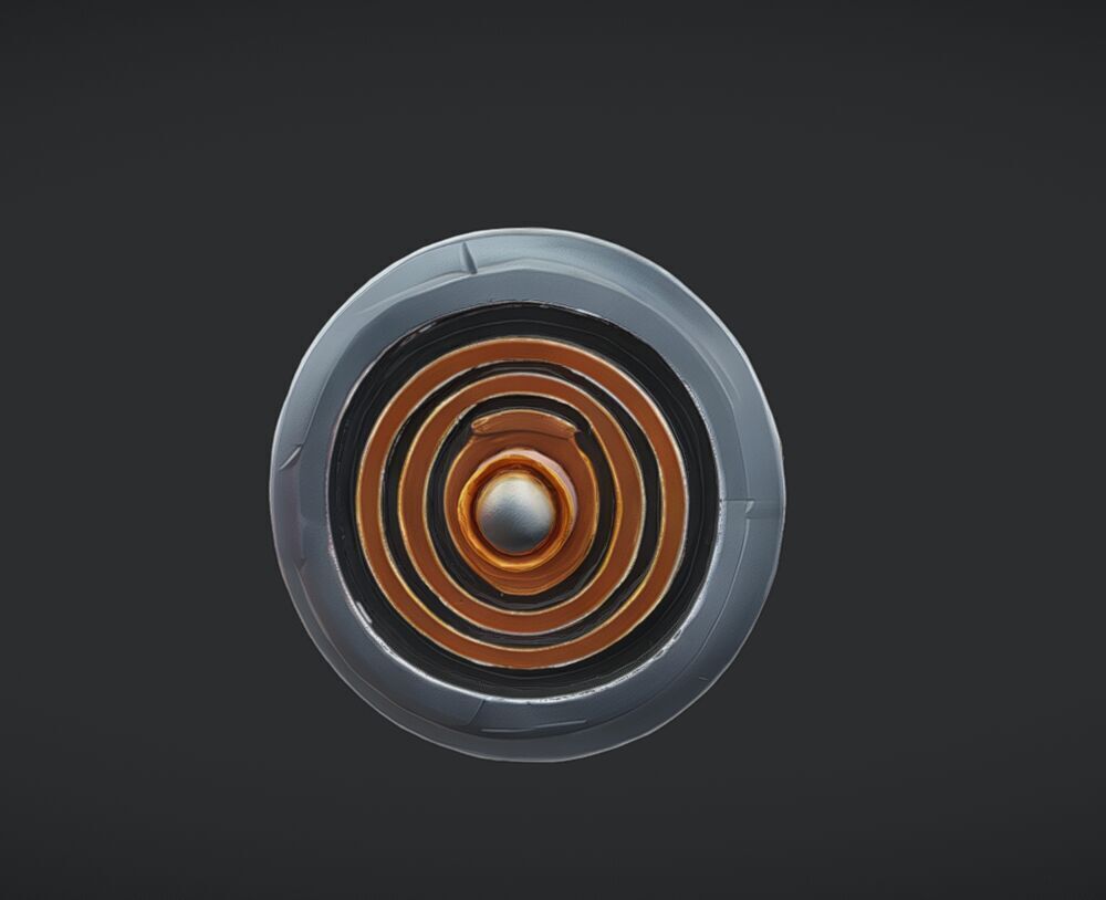 ornate cylindrical artifact 3D model_9